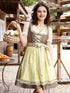 Wiesenzauber | Hellgrünes Vintage Kleid mit Spitze & Plissee-Rock – Knielang für Oktoberfest